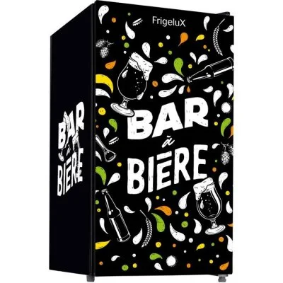 FRIGELUX BAB89NEG - Réfrigérateur bar à bières 88 L - Porte vitrée - LED - 39 dB
