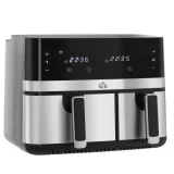 HOMCOM Friteuse À Air Air Fryer 2700w - Double Compartiment 8,5l - Noir