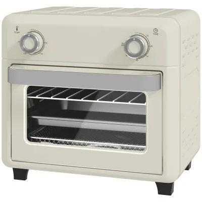 Friteuse à air mini four 1 000w 10l 80°c-230°c timer 5 accessoires inclus crème