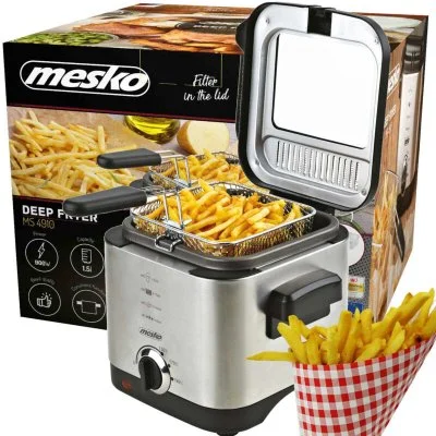 Friteuse électrique de 1,5l 900w gris noir