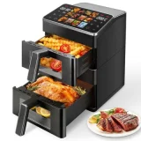 CHATELEC Friteuse sans huile double zone Châtelec Double Stack 11.4 L 2800 W 12 programmes Noir