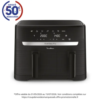 Friteuse sans huile MOULINEX Dual Easy Fry Essential noire