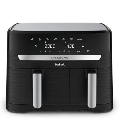Friteuse sans huile Tefal Dual Easy Fry EY901810 8,3L Double tiroirs 2700W Noir - Neuf