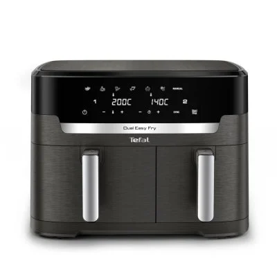 Friteuse sans huile Tefal Dual Easy Fry EY942HE0 11L 2700W Noir brossé - Neuf
