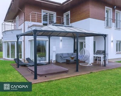 Gazebo de jardin 493x359cm gris palram - 704672 - martinique 704672