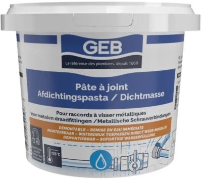 Geb - Pâte à joints pour étanchéite eau potable raccord métal - 500 g