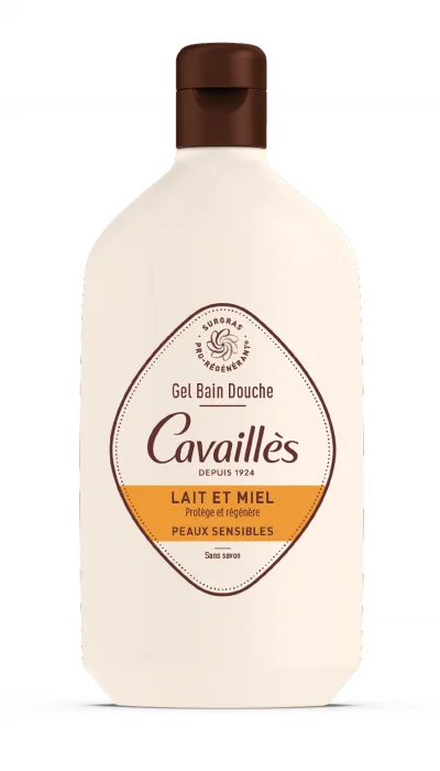 Gel De Bain Et Douche Lait Et Miel Roge Cavailles - Le Flacon De 400ml