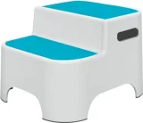 GODONNIER - Marche pied salle de bain pour enfant double blanc/bleu