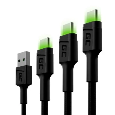 Green Cell KABGCSET01 câble USB 2 m USB A USB C Noir KABGCSET01