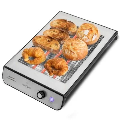 Grille-pain horizontal cecotec turbo easytoast basic acier, 900 w