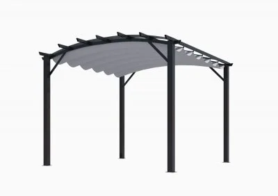 Habrita Pergola arche structure mixte Aluminium/Acier coloris gris