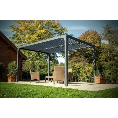 Habrita Pergola Bioclimatique Aluminium 10.80 m² Anthracite