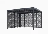 HABRITA Pergola bioclimatique Aluminium avec panneaux moucharabieh coloris gris