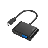 HAMA 00200313 USB-C / HDMI / VGA Adaptateur [1x USB-C™ mâle - 1x VGA femelle, HDMI femelle] noir