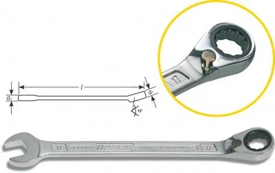 Hazet - 606-13 606 Clé mixte à cliquet 13 mm