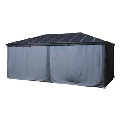 Hespéride - Rideaux pour pergola BELIZE - 3,6 x 6 m - Gris ardoise - Belize