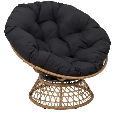 Home Deco Factory Fauteuil Cancun noir/naturel - 100x90x100 cm T.U