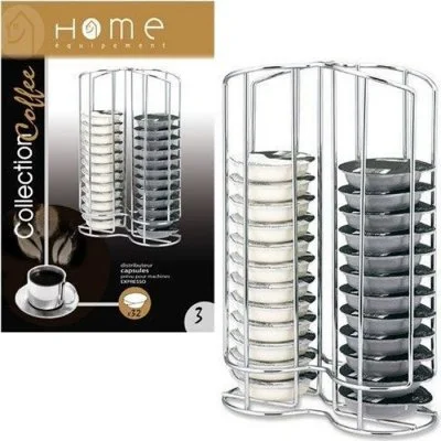 HOME EQUIPEMENT 50927 Tour de Rangement INOX pour Dosette Tassimo