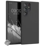HTDMOBILES Housse Etui Coque Silicone Gel Samsung Galaxy S22 Ultra 5g + Verre Trempe - Noir