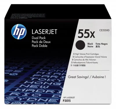 Hp Toner 55X - Ce255XD noir Pack de 2