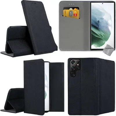 HTD Mobiles Housse portefeuille Samsung Galaxy S22 Ultra 5G NOIR