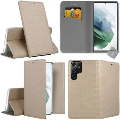 HTD Mobiles Housse Samsung Galaxy S22 Ultra 5G - Or Magnet