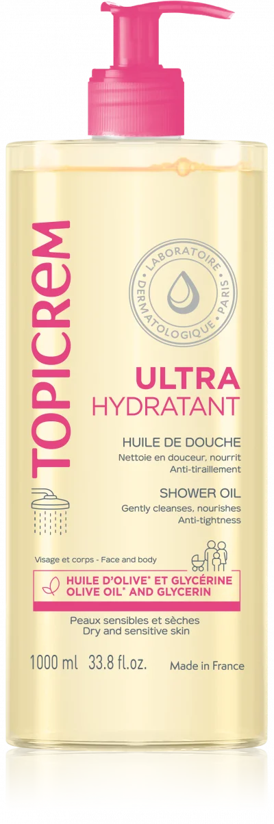 Huile De Douche Ultra-hydratante Topicrem - Le Flacon-pompe De 1l