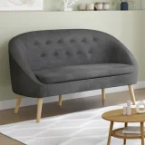 IDMARKET - Canapé banquette en velours sonia gris - Gris