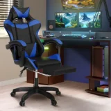 IDMARKET Fauteuil gaming noir/bleu