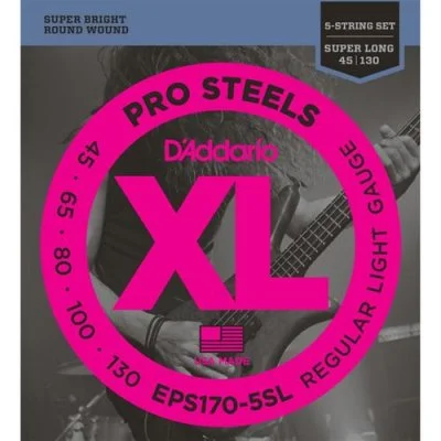 Jeu de cordes basse électrique 5 cordes diapason extra long Prosteels 45-130 - EPS170-5SL