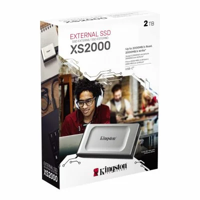 Kingston Technology XS2000 2000 Go Noir, Argent