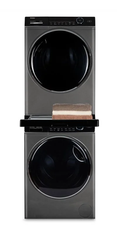 Kit de superposition pour sèche-linge Haier Noir