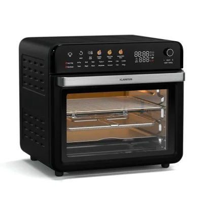 Klarstein friteuse à air 2200w airfryer 19 programmes accessoires compatibles lave-vaisselle noir