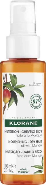 KLORANE Huile Nutrition à la Mangue Pour Cheveux Secs 100ml