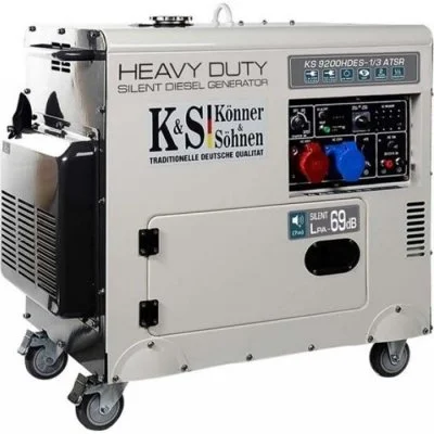 Könner & Söhnen Groupe électrogène 7500W Diesel 230V/400V Insonorisé KS9200 HDES-1/3 ATSR