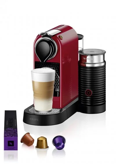 Krups XN7615 Espresso Machine, 1260 W, 1 Liter, Rouge