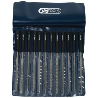 KS TOOLS 140.3050 Jeu de 12 limes à aiguilles, L.145mm