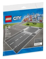 Lego City - Plaques De Route - Ligne Droite Et Carrefour - 7280