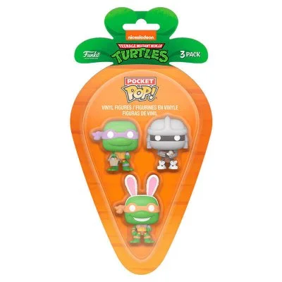 Les Tortues Ninja - Pack 3 Figurines Pocket Pop! D/m/s 4 Cm