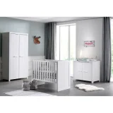 VIPACK Lit bébé 60x120 - commode 2 portes et armoire 2 portes erik - blanc