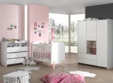 NON RENSEIGNE Lit bébé 60x120 - Commode 3 tiroirs et Armoire 3 portes Kiddy - Blanc