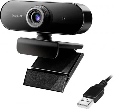 LogiLink Webcam Pro Full HD USB avec micro, noir