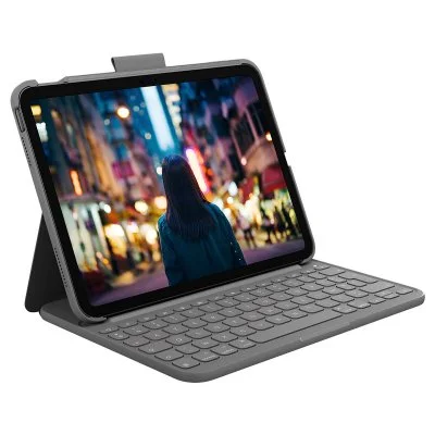 Logitech Slim Folio Gris Bluetooth AZERTY Français - Neuf