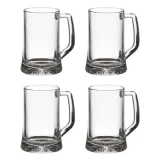 GENERIQUE Lot de 4 verres à bières ""anse"" 32cl transparent
