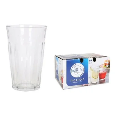 Lot de 6 - Verre à bière 50 cl en verre trempé résistant transparent