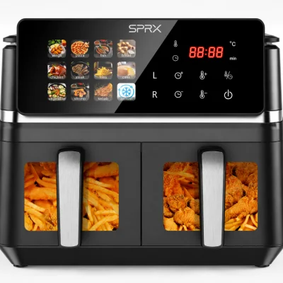 LVTETIA BW-IP8018D - Friteuse à air double panier - 9 L - Noir