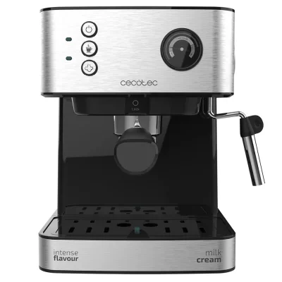 Machine à café cecotec power expresso professionale acier, 20 bars