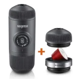 WACACO Machine à café portable Nano Presso grise et adaptateur Nespresso