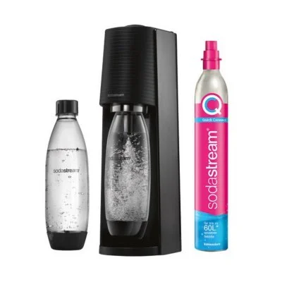 Machine à eau pétillante TERRANLV + 2 bouteilles 1L noire SODASTREAM