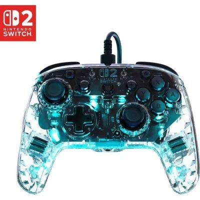 Manette de jeu - Nintendo Switch 2 - Afterglow - RGB - Filaire - Transparent - Turtle Beach